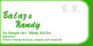 balazs mandy business card