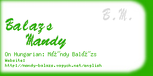 balazs mandy business card